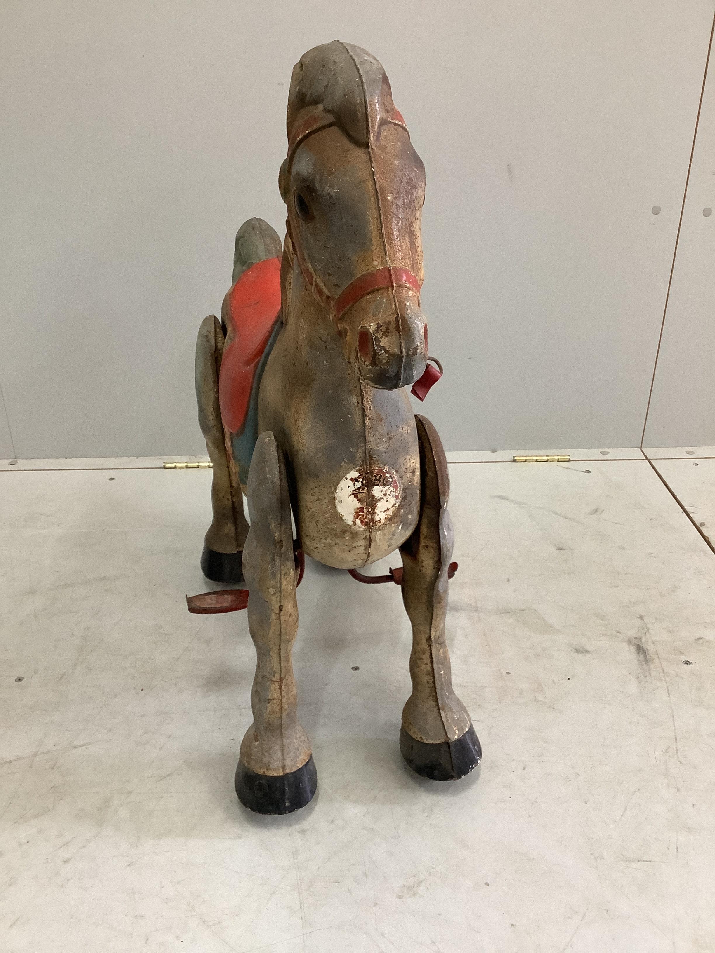 A tinplate hobby horse 'Mobo', height 74cm.